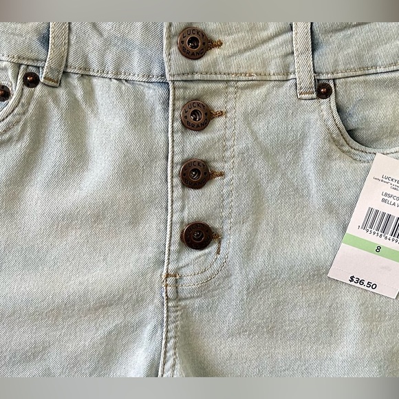 LUCKY BRAND Girls Bella Wash High Waist Shorts. slim Fit. - Picture 3 of 4